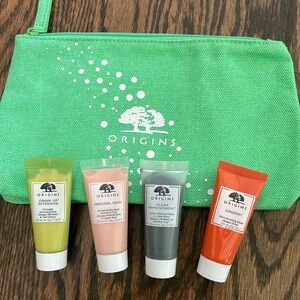 NIB Origins 4 masks bundle w/makeup bag
